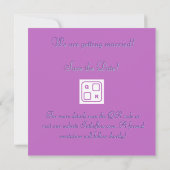 Pink & Green Heart Save the Date 招待状 (裏面)