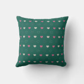 Pink & Green Heart Seamless Pattern Cute Minimal クッション (裏面)