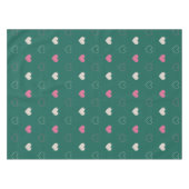 Pink & Green Heart Seamless Pattern Cute Minimal テーブルクロス (正面(横))