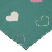 Pink & Green Heart Seamless Pattern Cute Minimal テーブルクロス (アングル)