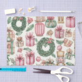 PINK & GREEN HOLIDAY NUTCRACKER FIGURES 薄葉紙 (クラフト)