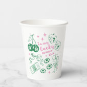 Pink & Green In My Lucky Mama Era St Patricks Day 紙コップ (裏面)