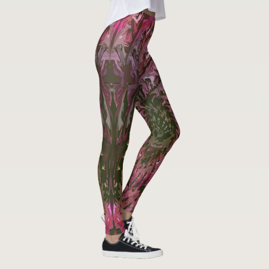 Pink Green Lt Fractal Art Leggings レギンス (右)