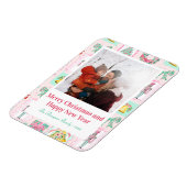 Pink & Green Nutcracker Custom Christmas Photo  マグネット (左側)