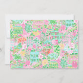 Pink & Green Palm Beach Golf Cart Personalized サンキューカード (裏面)