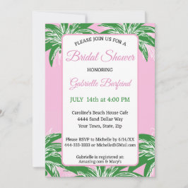 Pink & Green Palm Bridal Shower Invitation | Palm  招待状