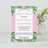 Pink & Green Palm Bridal Shower Invitation | Palm  招待状 (スタンド正面)