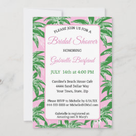 Pink & Green Palm Bridal Shower Invitation | Palm  招待状