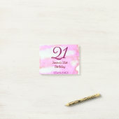 Pink green pastel 21st birthday simple name date g ポストイット (デスク上)