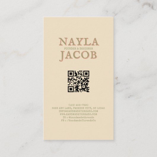 Pink Green Patchwork Quilt Rustic Farmhouse Floral 名刺 (裏面)