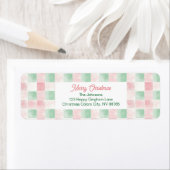 Pink Green Retro Pattern Christmas ラベル (インサイチュ)