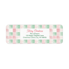 Pink Green Retro Pattern Christmas ラベル