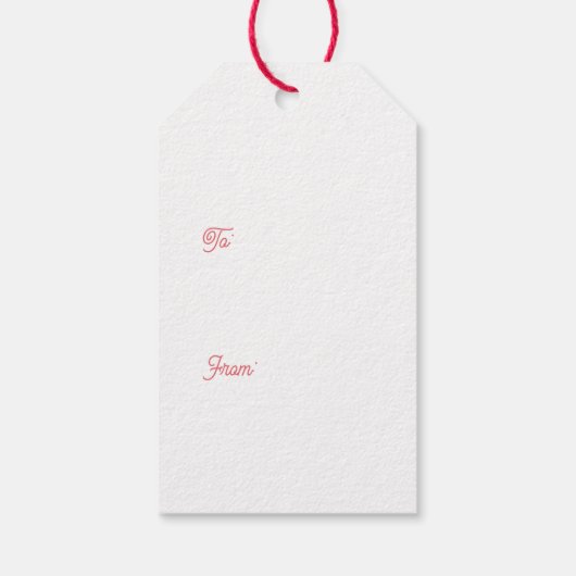 Pink Green Retro Pattern Photo Christmas ギフトタグ (裏面)