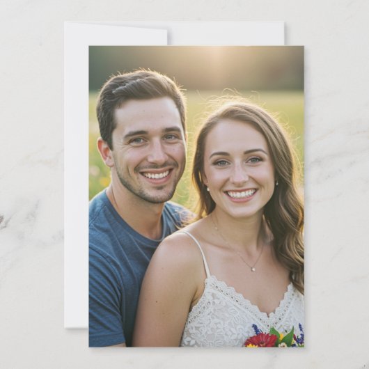 Pink Green Retro Typography Wedding Save The Date 案内状 (裏面)