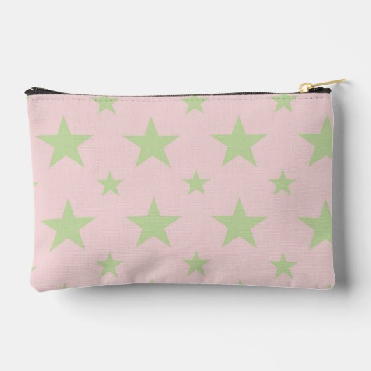 Pink Green Stars Pattern Constellation Pencil Case アクセサリーポーチ (裏面)