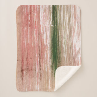 Pink green striped abstract painting art シェルパブランケット