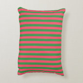 Pink Green Stripes,Lovely,Modern, Simple, Trendy アクセントクッション (裏面(縦))