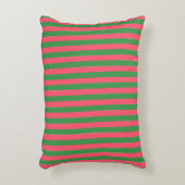 Pink Green Stripes,Lovely,Modern, Simple, Trendy アクセントクッション (正面(垂直))
