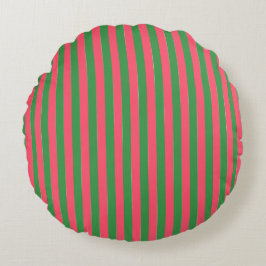 Pink Green Stripes,Lovely,Modern, Simple, Trendy ラウンドクッション