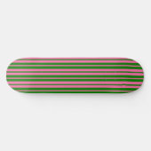 Pink Green Stylish Stripes Pattern Design スケートボード (横)