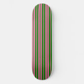 Pink Green Stylish Stripes Pattern Design スケートボード (正面)
