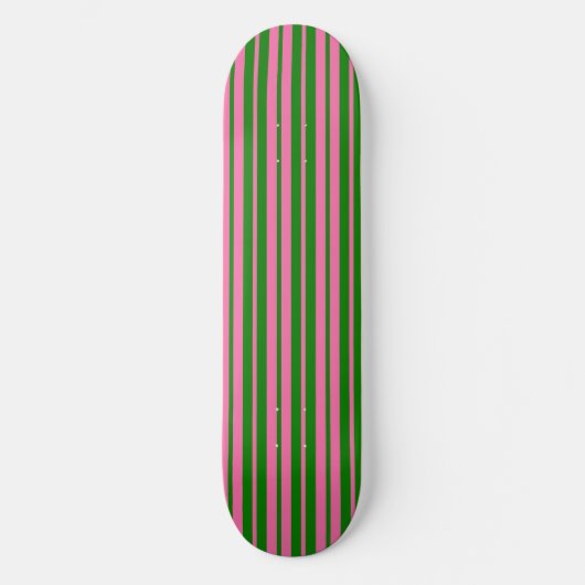 Pink Green Stylish Stripes Pattern Design  スケートボード (正面)