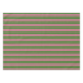 Pink Green Stylish Stripes Pattern Design  テーブルクロス (正面(横))