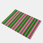 Pink Green Stylish Stripes Pattern Design  ドアマット (アングル)