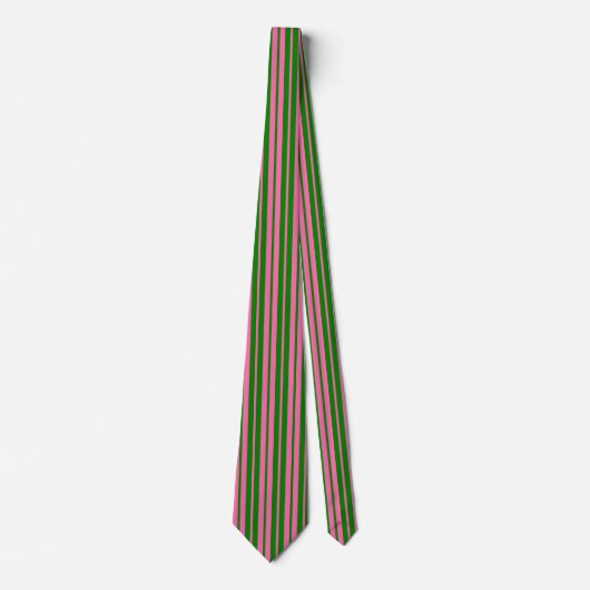 Pink Green Stylish Stripes Pattern Design  ネクタイ (正面)