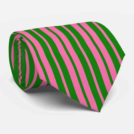 Pink Green Stylish Stripes Pattern Design  ネクタイ (ロール)