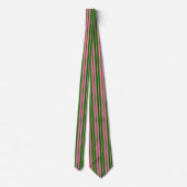 Pink Green Stylish Stripes Pattern Design ネクタイ (裏面)