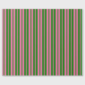 Pink Green Stylish Stripes Pattern Design ラッピングペーパー (フラット)