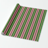 Pink Green Stylish Stripes Pattern Design ラッピングペーパー (アンロールド)