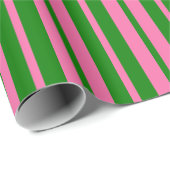Pink Green Stylish Stripes Pattern Design ラッピングペーパー (ロールコーナー)