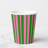 Pink Green Stylish Stripes Pattern Design  紙コップ (正面)