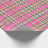Pink & Green Tartan Plaid ラッピングペーパー (角)