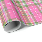 Pink & Green Tartan Plaid ラッピングペーパー (ロールコーナー)