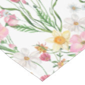 Pink Green Watercolor Wildflower テーブルクロス (アングル)