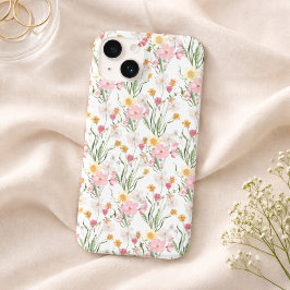Pink Green Watercolor Wildflower Case-Mate iPhone 14ケース