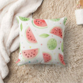 Pink Green Watermelon Fruit クッション (ブランケット)