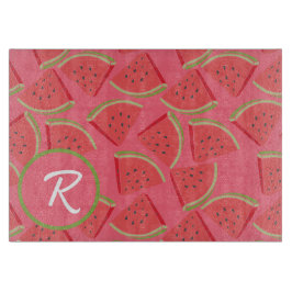 Pink &Green Watermelon Monogram カッティングボード