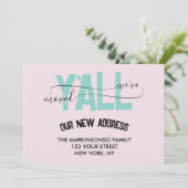 Pink Green We Moved Y'all Moving Announcement 招待状 (スタンド正面)