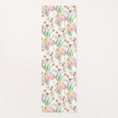Pink Green Wildflower Watercolor ヨガマット (正面)