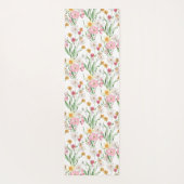 Pink Green Wildflower Watercolor ヨガマット (裏面)