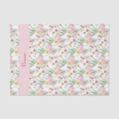 Pink Green Wildflower Watercolor 薄葉紙 (正面)