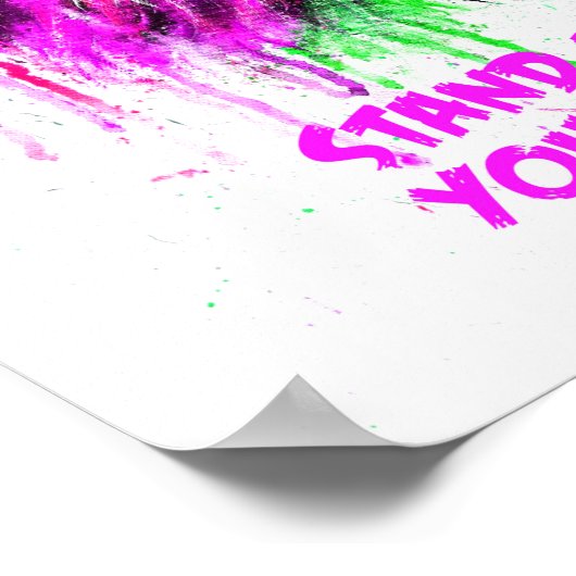 Pink & Green with Text Poster - Lion Print! ポスター (角)