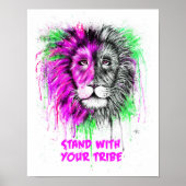 Pink & Green with Text Poster - Lion Print! ポスター (正面)