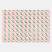 Pink Green Wrapping Paper Gift Wrap ラッピングペーパーシート (正面3)
