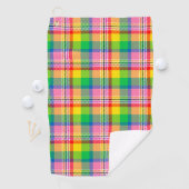 Pink Green Yellow Madras Plaid Design ゴルフタオル (インサイチュ)