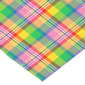 Pink Green Yellow Madras Plaid Design  ショートテーブルランナー (コーナー)